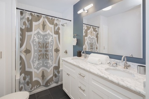 Contemporary 71 x 71 inch Shower Curtain - Sleek College Dorm Decor - Image 2