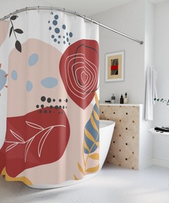 Contemporary Art Peaceful and Neutral Warm Earth Colors Boho Abstract Pattern Shower Curtain