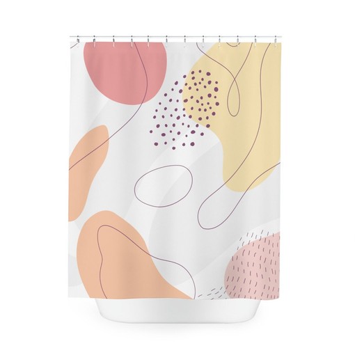 Contemporary Art Peaceful and Neutral Warm Earth Colors Boho Abstract Pattern Shower Curtain - Image 3