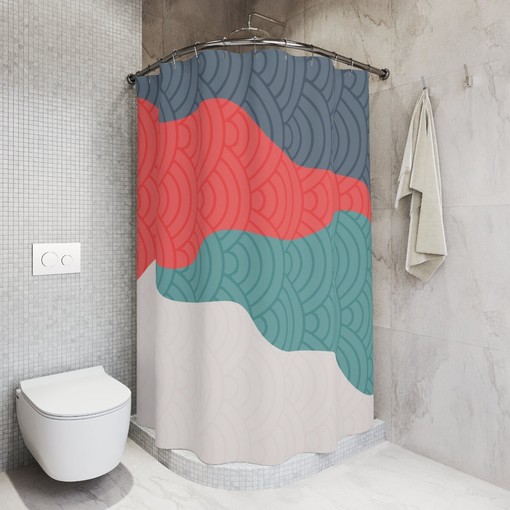 Contemporary Design Modern Pal Minimal Japanese Boho Abstract Circles Shower Curtain