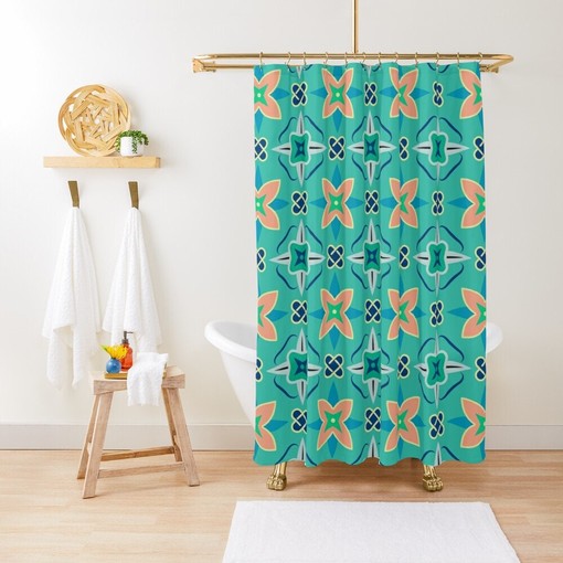 Contemporary Earth Tones Minimalist Shower Curtain in Abstract Art Design with Eco-Friendly - Image 3