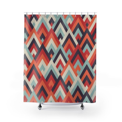 Contemporary Shower Curtains Decorative with Mid Century Modern Design
