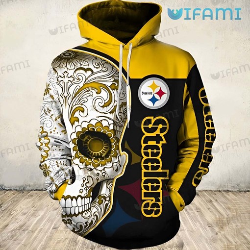 Cool 3D Hoodie with Skull Floral Pattern All Over Print Design for San Francisco 49ers Fans