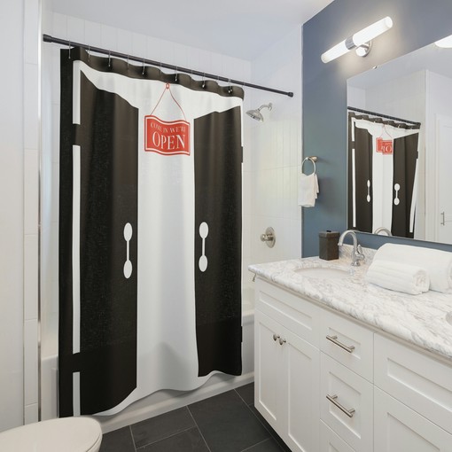 Cool Door Printed Shower Curtain - Add a Quirky Touch to Your Bath
