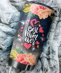 Cool Flower Best Moms Ever with Personalization and MLB Logo - Toronto Blue Jays MLB Tumbler