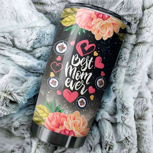 Cool Flower Design Tumbler for Mom, Winnipeg Jets NHL