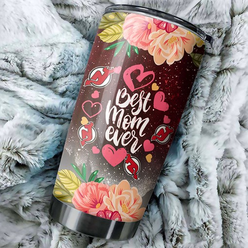 Cool Flower New Jersey Devils NHL Tumbler - Best Mom Ever Personalized Drink Container - Mom Tumbler Ideas
