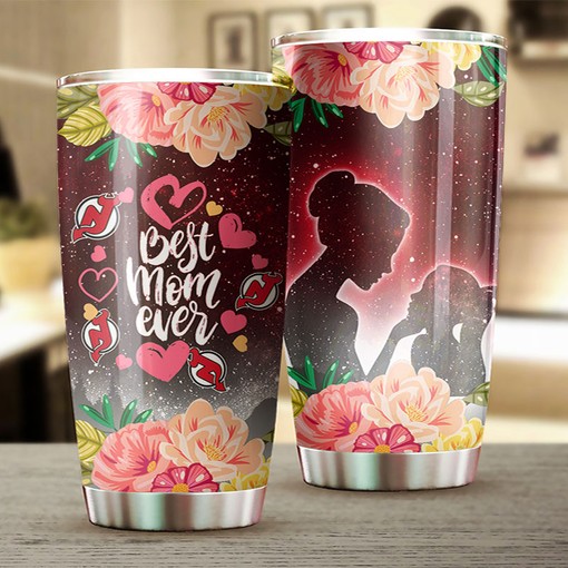 Cool Flower New Jersey Devils NHL Tumbler - Best Mom Ever Personalized Drink Container - Mom Tumbler Ideas - Image 2