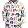 Cool Patterned 3D My Hero Academia Hoodie with Face Masks