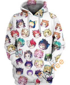 Cool Patterned 3D My Hero Academia Hoodie with Face Masks