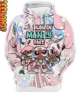 Cool Retro Easter Powerpuff Girl All Over Print 3D Hoodie with Striking Design