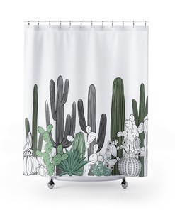 Cool Southwest Style Desert Cactus Plants Shower Curtain