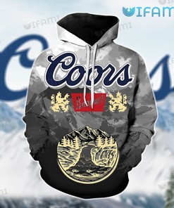 Coors Banquet All Over Print 3D Hoodie with Coors Mountain for Beer Lovers