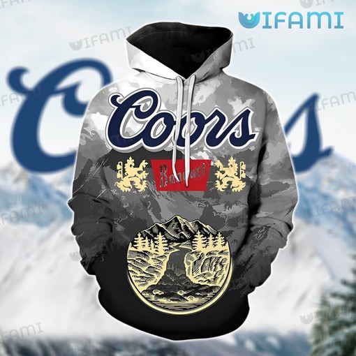 Coors Banquet All Over Print 3D Hoodie with Coors Mountain for Beer Lovers