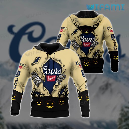 Coors Banquet Pumpkin All Over Print 3D Hoodie Gift for Beer Lovers with Pumpkin Design