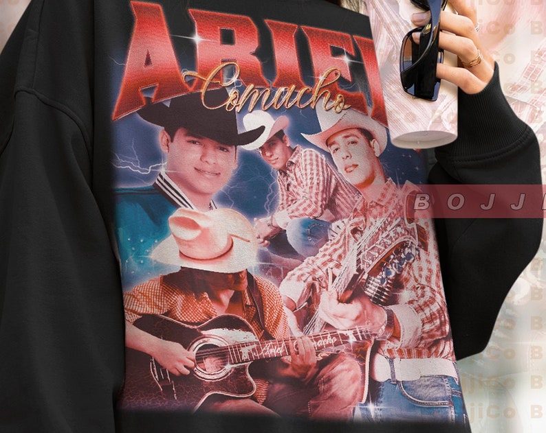 Corridos Mexican Camacho Sweatshirt, Valentin Elizalde Homage Tee, Vintage Movie Shirts for Men - Image 4