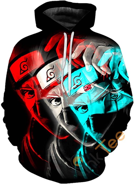 Cosy Naruto Print Pullover Front Pocket All Over Print Hoodie 3D with Comfortable Fit