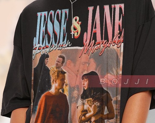 Couple Sweater: RETRO Jesse Pinkman Jane Margolis Shirt with Vintage Jesse Pinkman - Image 2