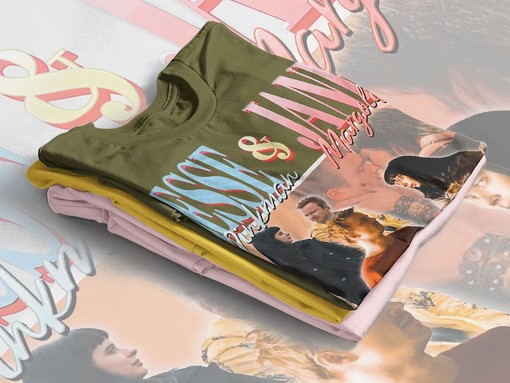 Couple Sweater: RETRO Jesse Pinkman Jane Margolis Shirt with Vintage Jesse Pinkman - Image 4
