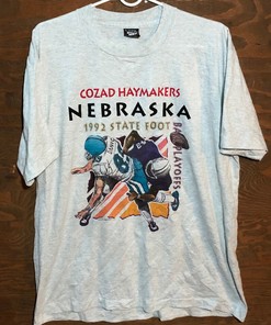 Cozad Haymakers Nebraska 1992 State Football Playoffs Tshirt, Vintage NCAA Apparel