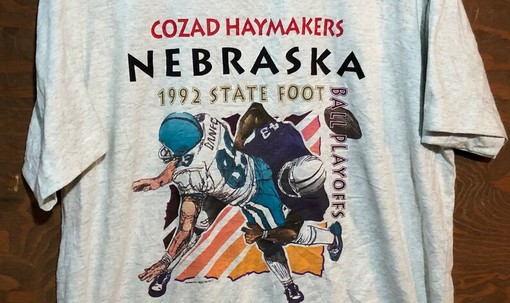 Cozad Haymakers Nebraska 1992 State Football Playoffs Tshirt, Vintage NCAA Apparel - Image 2