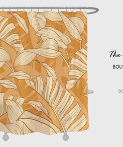 Cozy Autumn Leaves Bathroom Shower Curtain, Leaf Home Decor, Waterproof Washable Bath Curtain with Hooks