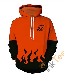 Creative Naruto Print Pullover Front Pocket All Over Print Hoodie 3D with Artistic Design
