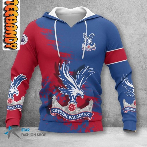 Crystal Palace FC All Over Print 3D Hoodie for Premier League Fans