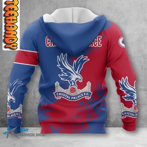 Crystal Palace FC All Over Print 3D Hoodie for Premier League Fans - Image 2