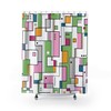 Cubism Mid Century Modern Shower Curtain, Vintage Retro 1960s Bathroom Decor