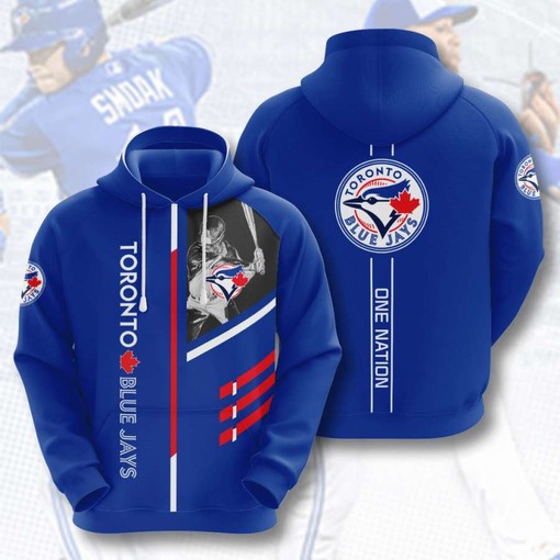 Custom All Over Print Hoodie of Toronto Blue Jays with 3D Pattern - Show Your Team Spirit