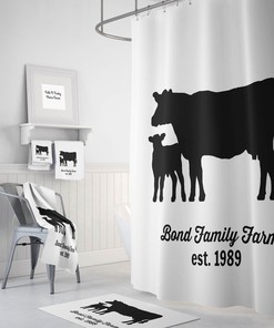 Custom Black and White Cow Shower Curtain for Your Rustic Farmhouse Design