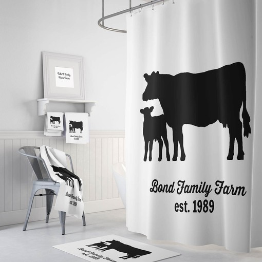 Custom Black and White Cow Shower Curtain for Your Rustic Farmhouse Design