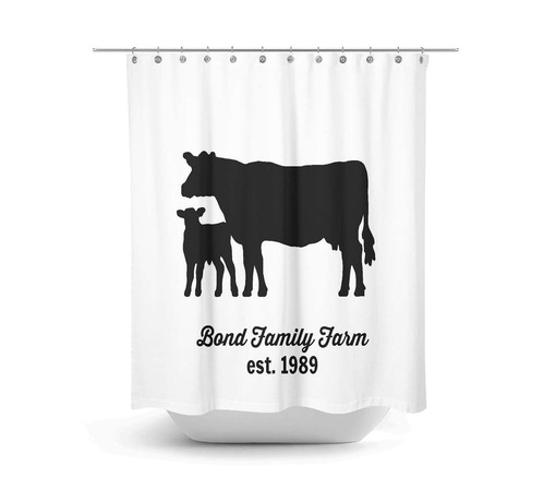 Custom Black and White Cow Shower Curtain for Your Rustic Farmhouse Design - Image 2