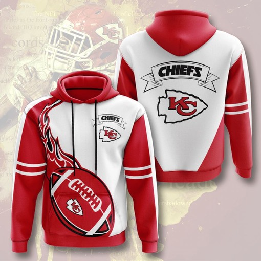 Custom Design All Over Print 3D Hoodie for Kansas City Chiefs Fans