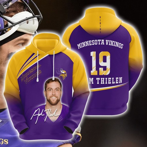 Custom Design All Over Print 3D Hoodie for Minnesota Vikings Fans
