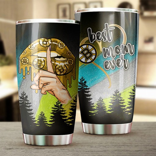 Custom Design Best Mom Ever Boston Bruins NHL Tumbler, Perfect Tumbler Gift for NHL Fans