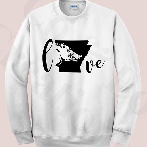 Custom Fan Gift - Razorback Sweatshirt Hoodie Shirt, Love With State - NCAA Shirt Kids - Image 4