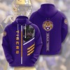Custom Hoodie with Unique 3D Graphic Design for Lsu Tigers Fans