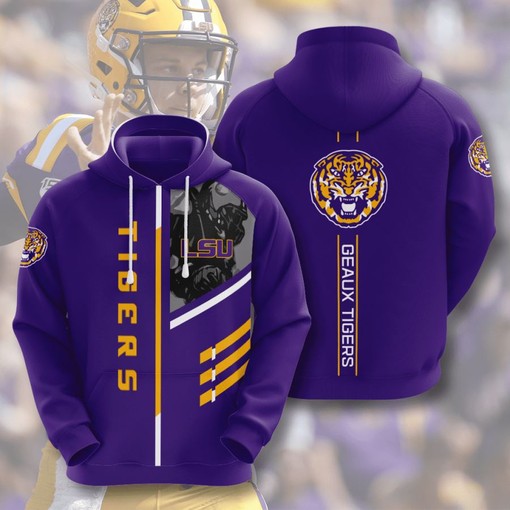 Custom Hoodie with Unique 3D Graphic Design for Lsu Tigers Fans