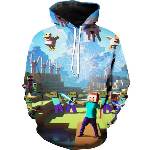 Custom Minecraft All Over Print Hoodie 3D with Premium Quality Material