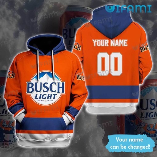 Custom Name All Over Print Hoodie for Men - Busch Light Gift