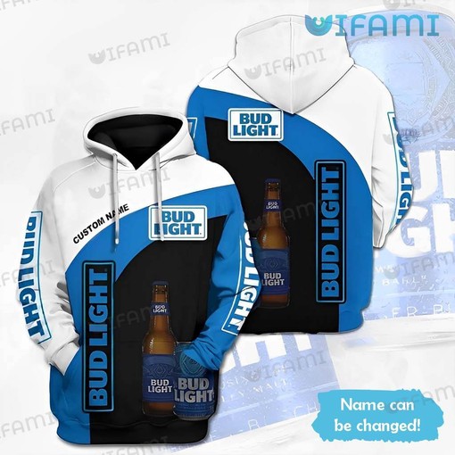 Custom Name Bud Light All Over Print 3D Hoodie for Men - Gift