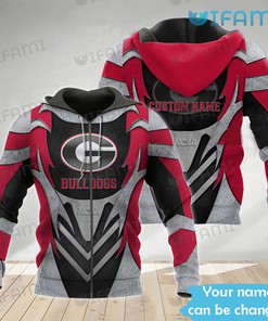 Custom Name Georgia Bulldogs Armor 3D Hoodie Gift with Personalized Bulldogs Design