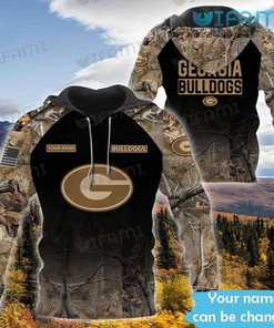 Custom Name Georgia Bulldogs Camo Texture 3D Hoodie Gift with Unique Camouflage Design