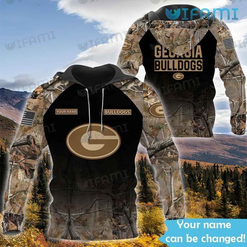 Custom Name Georgia Bulldogs Camo Texture 3D Hoodie Gift with Unique Camouflage Design