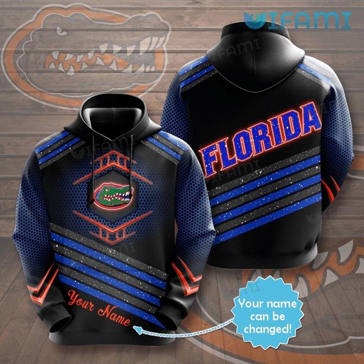 Custom Name Hexagon Pattern Florida Gators Hoodie - 3D All Over Print Design