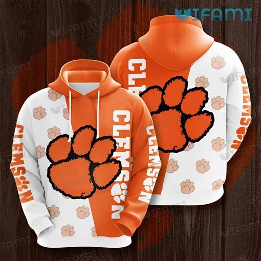 Custom Name Number Clemson Tigers All Over Print 3D Hoodie for Fans