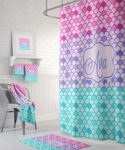 Custom Pastel Mermaid Shower Curtain for a Unique Bathroom | shower curtain ideas