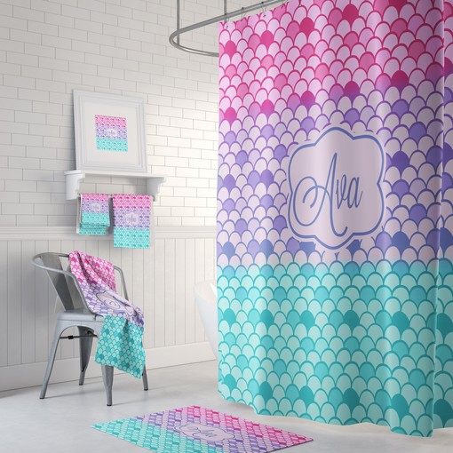 Custom Pastel Mermaid Shower Curtain for a Unique Bathroom | shower curtain ideas